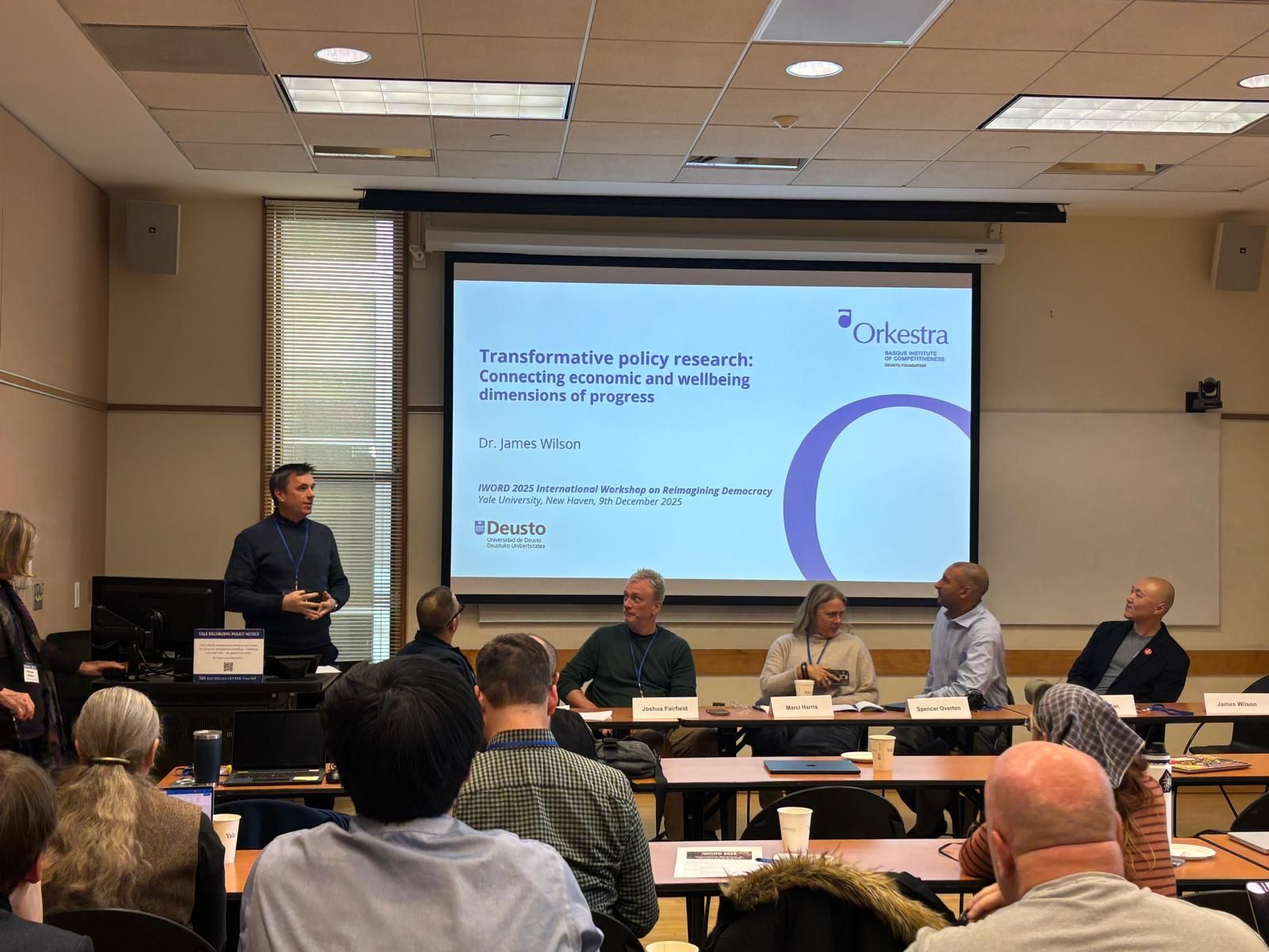 James Wilson at the International Workshop on Reimagining Democracy hosted by Yale University